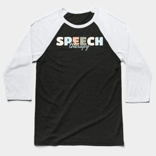 Speech Therapy - Groovy Color Baseball T-Shirt